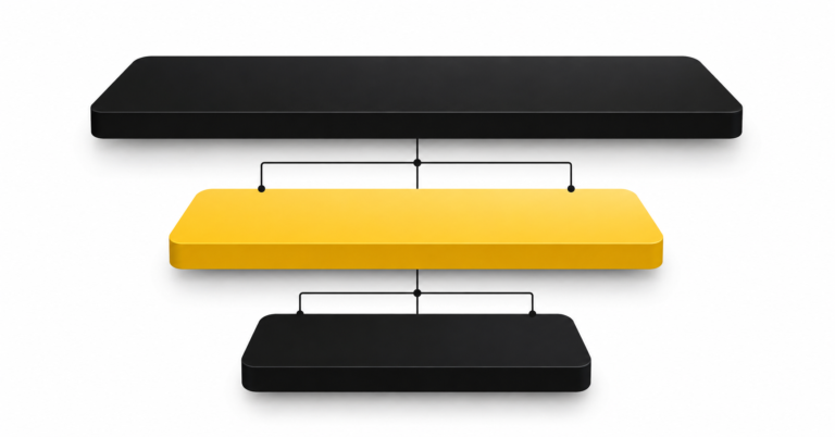 Stylized illustration of Performance Max campaign structure showing margin-tier segmentation for ecommerce